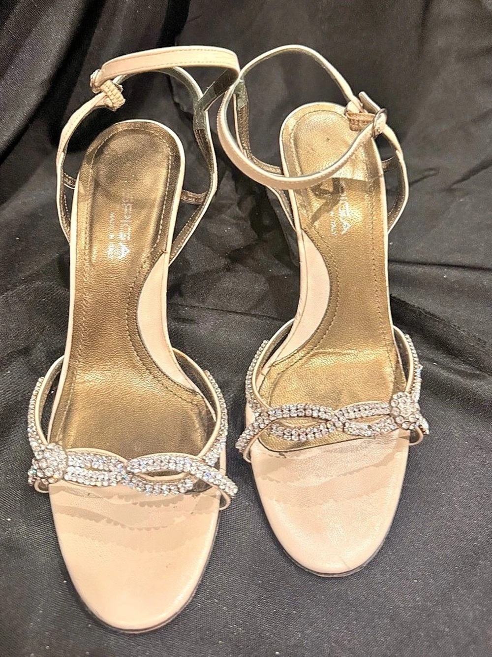 Via Spiga Nude w/ Crystal Strap 3” Heel - Sz. 7.5